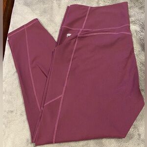 Fabletics burgundy Pureluxe high waisted 7/8 leggings. Size XL